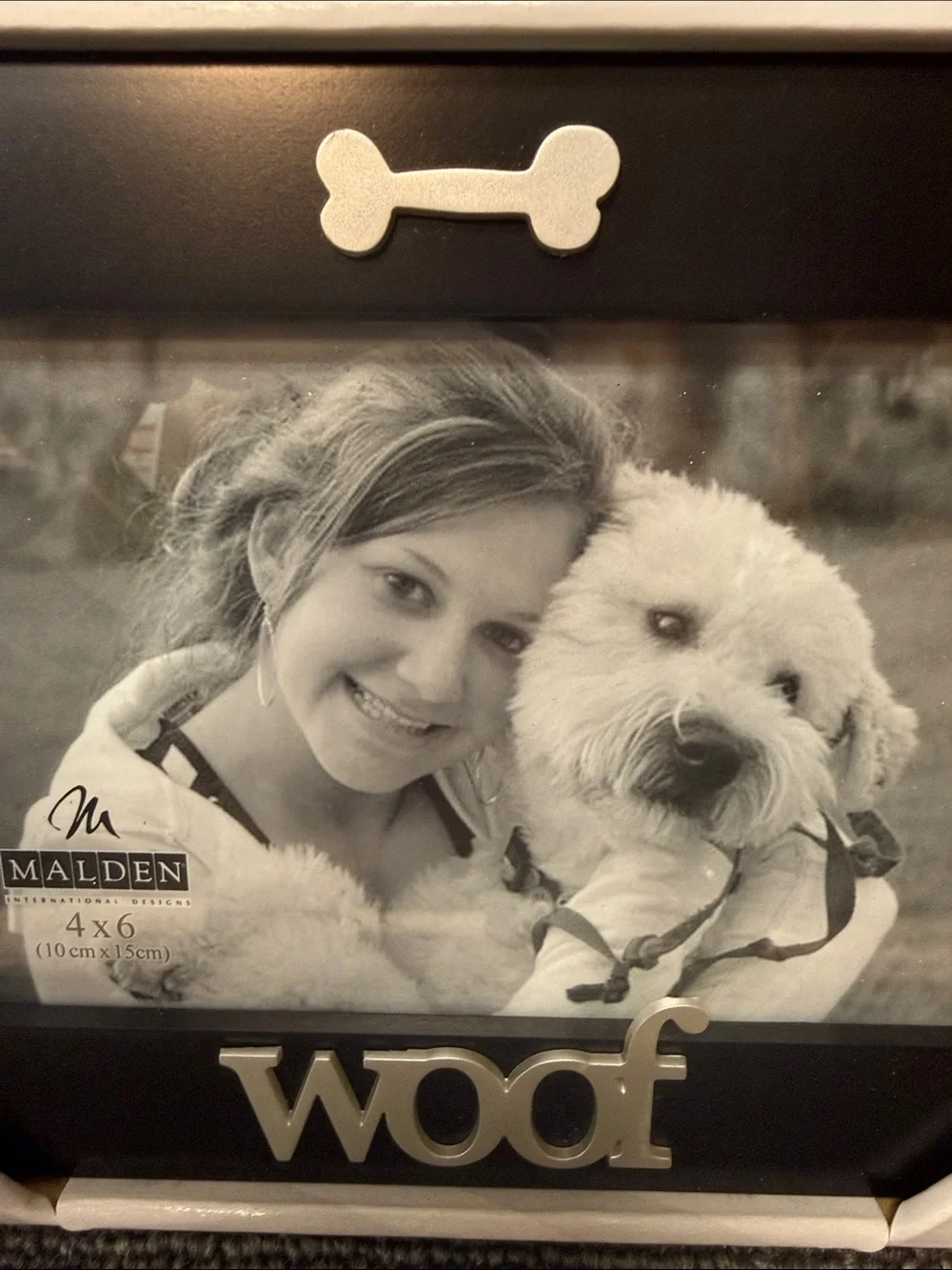 Malden Black Picture Frame with Woof Accent - 4” x 6”